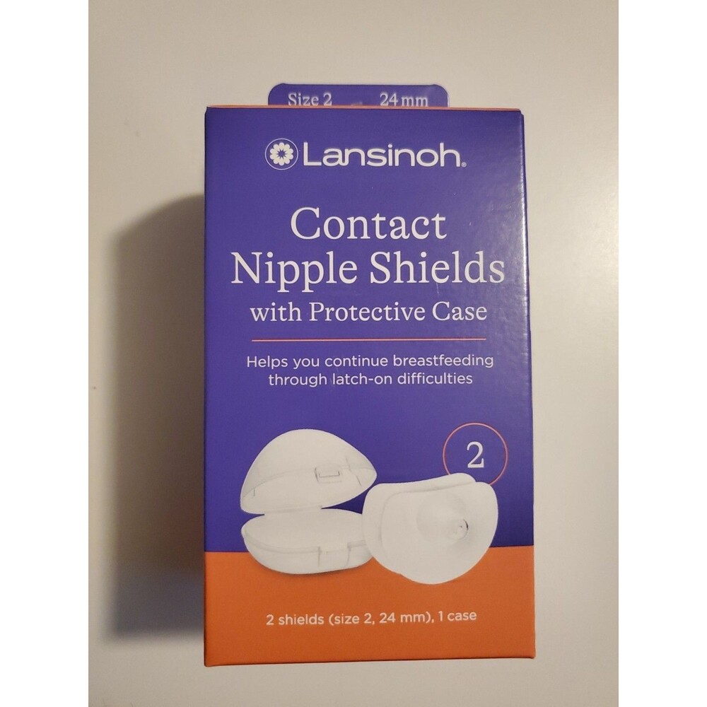 Lansinoh Contact Nipple Breasfeeding Shields w/Protective Case (24 mm) 2 ct